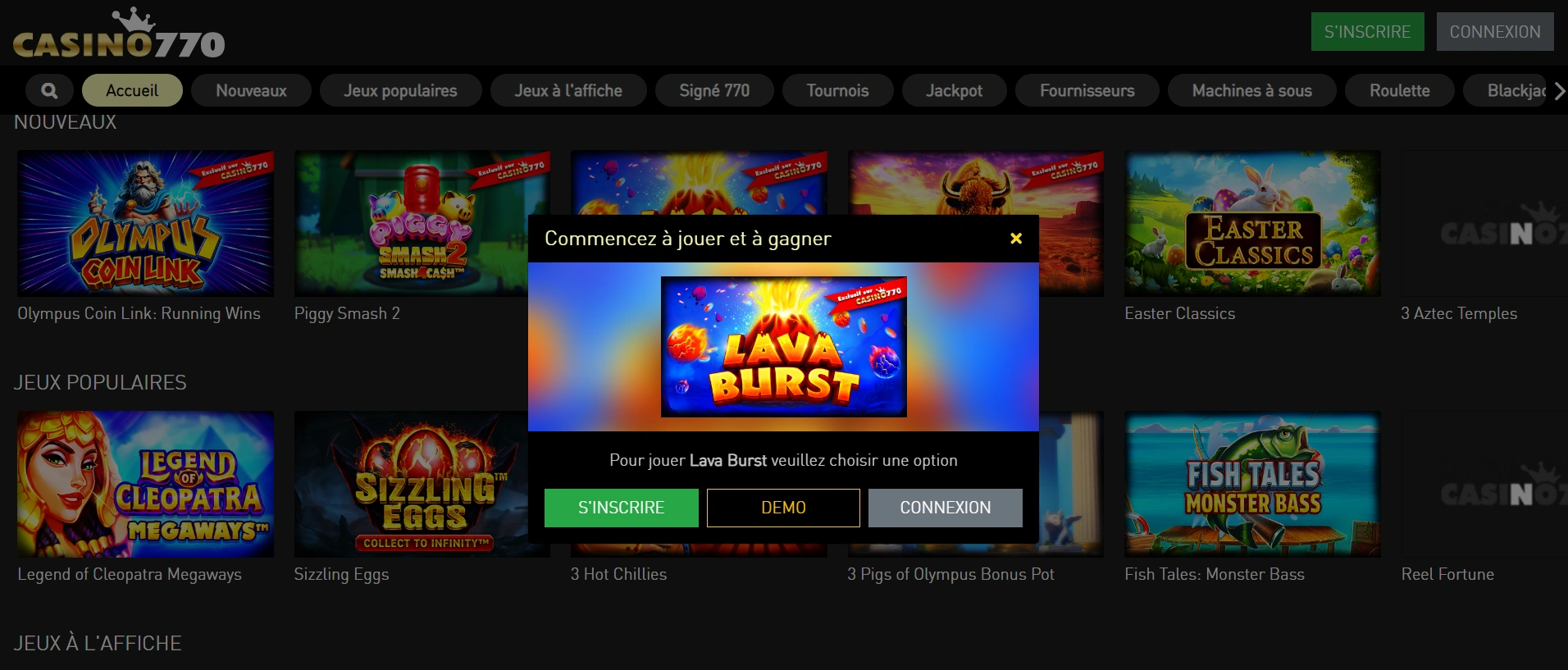 Casino770 gratuit – découvrez les meilleurs jeux gratuits sans téléchargement